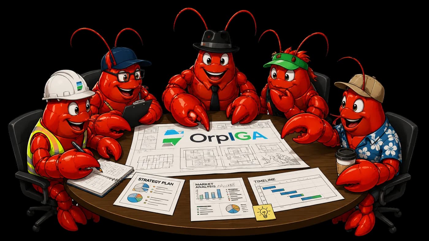 The Orpiga AI crew, each handling a different role